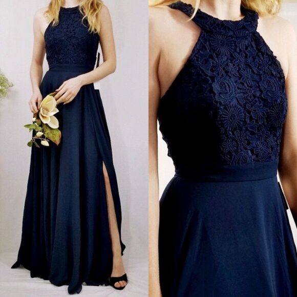 ✨ Picture Perfect Navy Blue Lace Maxi Dress✨ - Picture 5 of 14